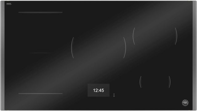 Bertazzoni Professional Series 36'' Black Glass Induction Cooktop with TFT Display Interface and Carbonio Metal Frame-0