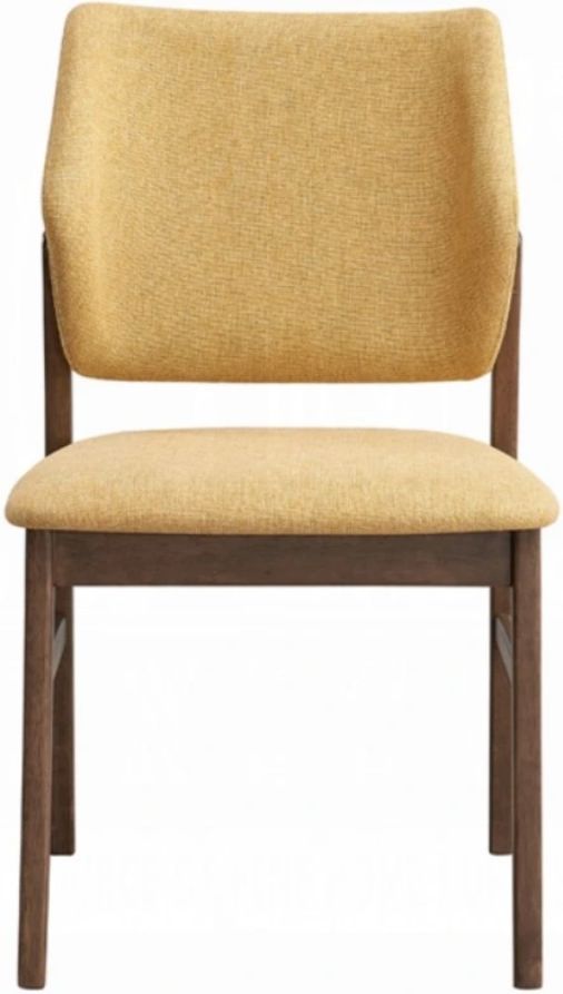ACME Furniture Sarha 2-Piece Yellow/Walnut Upholstered Dining Side Chair Set-3
