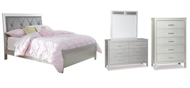 Signature Design by Ashley® Olivet 4-Piece Silver Full Panel Bed Set-0