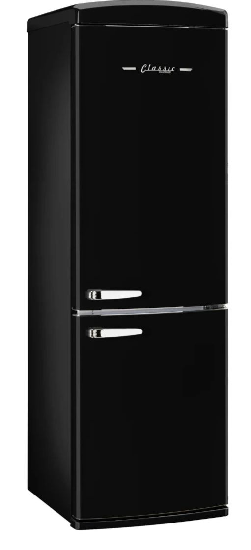 Unique® Appliances Classic Retro 24" 11.7 Cu. Ft. Midnight Black Counter Depth Bottom Freezer Refrigerator-2