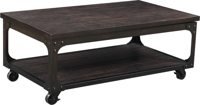 Steve Silver Co. Sherlock Antiqued Brown Lift Top Cocktail Table with Casters-0