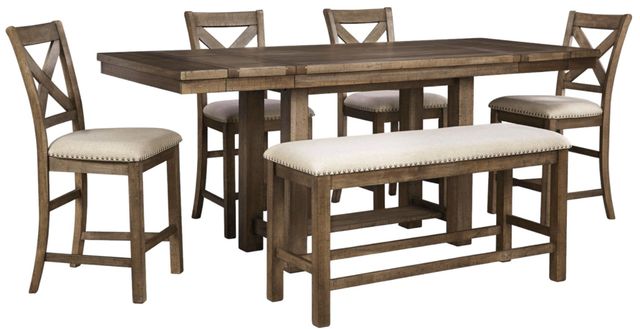 Signature Design by Ashley® Moriville Beige Counter Height Dining Bench-3