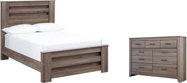 Signature Design by Ashley® Zelen 2-Piece Warm Gray Full Panel Bed Set-0