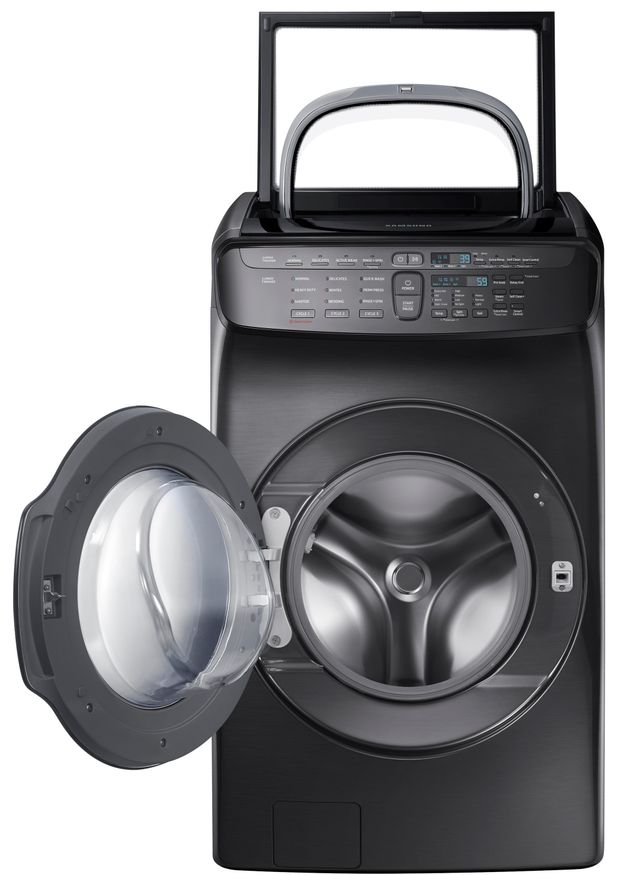 Samsung 5.5 Cu. Ft. Fingerprint Resistant Black Stainless Steel Front Load Washer-1