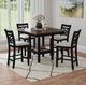 Elements International Brooks 5-Piece Black/Brown/Cream Counter Dining Set-1