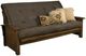 Kodiak Furniture Washington Suede Gray/Rustic Walnut Queen Futon with Mattress-0