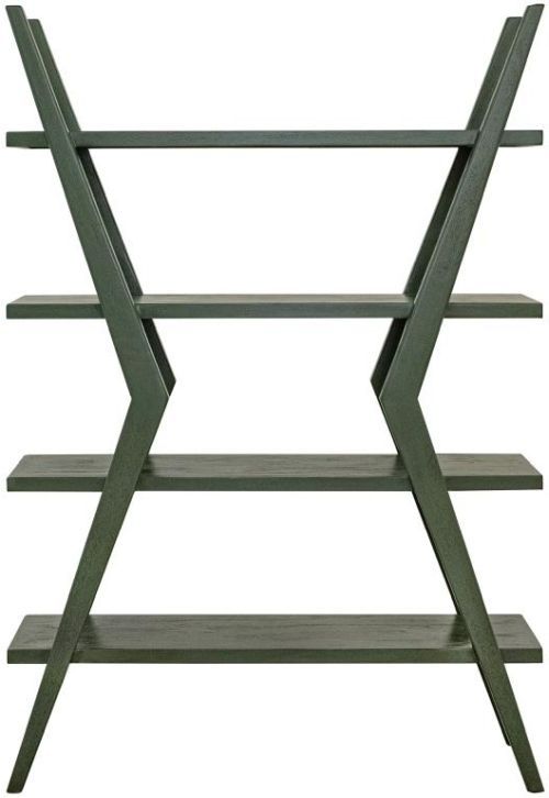 International Furniture Direct Moka Green Etagere Bookcase-2