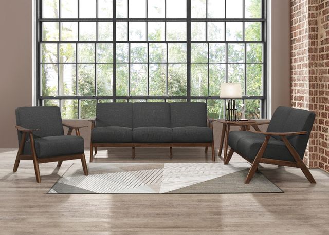 Homelegance® Damala Dark Gray/Walnut Sofa-1