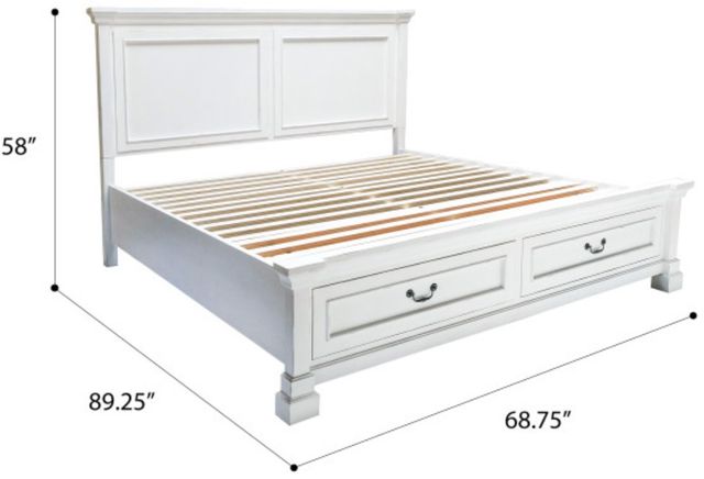 Emerald Home Stoney Creek Antique White Queen Panel Storage Bed-2