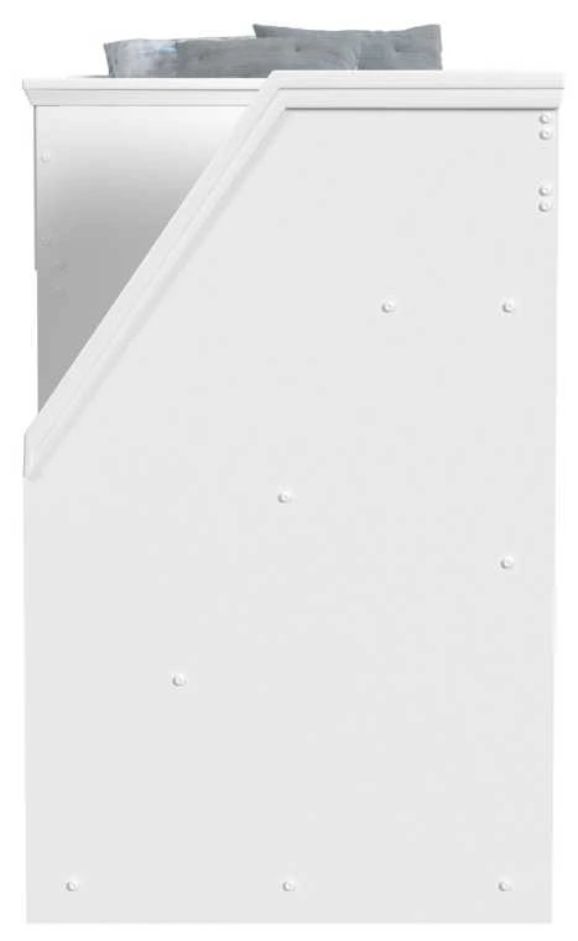 Elements International Hampton Kids White Twin/Twin Youth Loft Bed with Staircase and Trundle-3