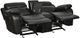 Homelegance® Marille Black Manual Double Glider Reclining Loveseat with Center Console-4