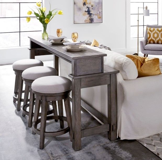 Liberty Furniture Modern Farmhouse 4-Piece Dusty Charcoal/Gray Occasional Bar Set-1