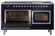 Ilve® Nostalgie II Noblesse 60'' Midnight Blue Pro Style Dual Fuel Range with Chrome Trim-3