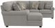 Jackson Furniture Livingston 3-Piece Linen U-Shape Sectional and Chaise-2