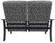 Telescope Casual St. Catherine Agra Classic/Black Aluminum/Fabric Outdoor MGP Cushion Loveseat with Boardwalk Rustic Arms-3