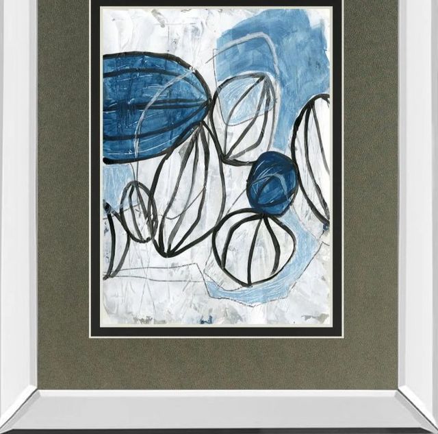 Classy Art Blue Lanterns II by June Erica Vess Mirror Framed Wall Art-1