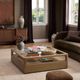 Four Hands Shiloh Glass Top Coffee Table with Sandy Oak Base-1