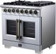 FORNO® Capriasca Series Alta Qualita 36" White Pro Style Dual Fuel Range-2