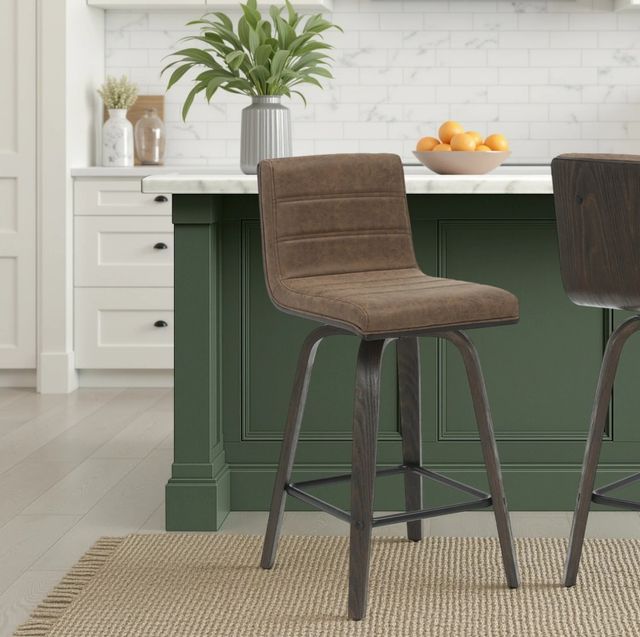 Armen Living Vienna 3-Piece Espresso/Vintage Dark Brown Swivel Counter Stool Set-1