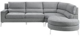 Mazin Furniture Bonita 2-Piece Gray Right-Arm Facing Sofa Sectional and Chaise