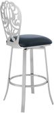 Armen Living Cherie Brushed Stainless Steel/Gray Bar Stool-3