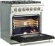 FORNO® Capriasca 30" Stainless Steel Pro Style Dual Fuel Range with Black Door-3