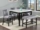Crown Mark Pascal White Counter Dining Table with Black Legs-1