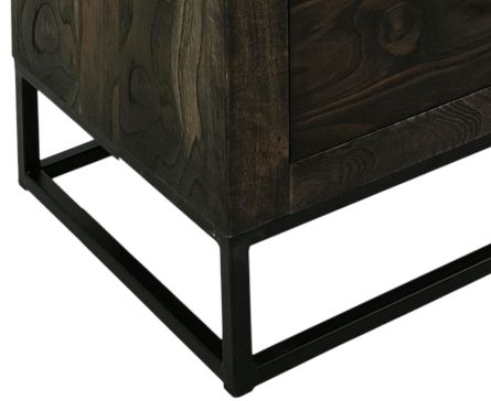 International Furniture Direct Teak Stained Dark Chest-4