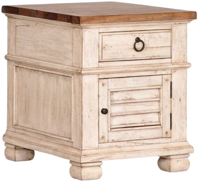 Napa Furniture Design Belmont Brown End Table with White Base-0