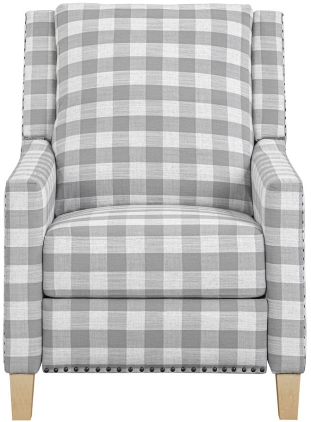 Powell® Portier Gray Check Manual Pushback Recliner-4