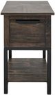 International Furniture Direct Dark Mita Stained Dark Chairside Table-3