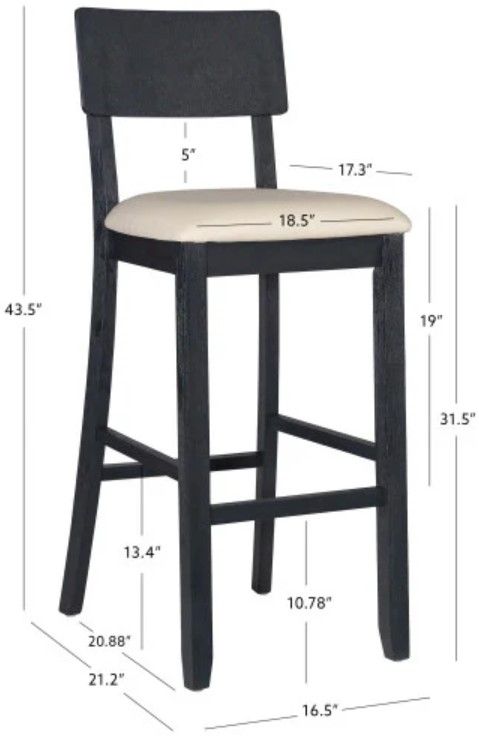 Linon Jordan Dark Charcoal Barstool-2