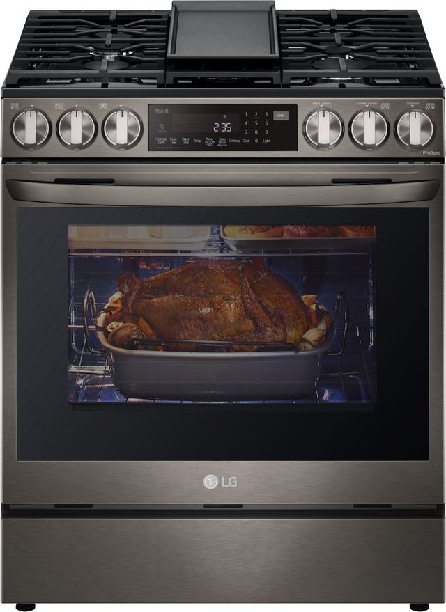 LG 30" PrintProof™ Black Stainless Steel Slide-In Gas Range-2