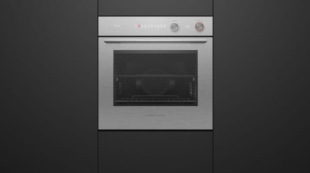 Fisher & Paykel Series 5 24” Brushed Silver Glass Contemporary Single Electric Wall Oven-2