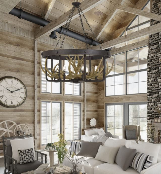 Cal® Lighting & Accessories Angelo Dark Brown/Dark Yellow Chandelier-2