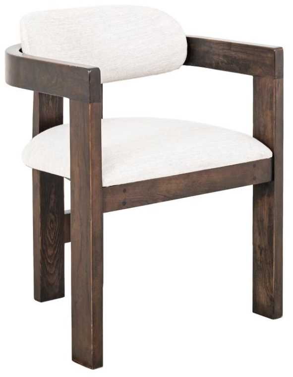 International Furniture Direct Raramuri Black/Ivory Upholstered Dining Arm Chair-0