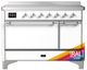 Ilve® Majestic III 48" Custom Pro Style Induction Range with Solid Door and Chrome Trim-0