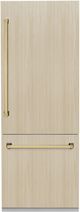 ZLINE Autograph Edition 30" 16.1 Cu. Ft. Panel Ready Built In Counter Depth Bottom Freezer Refrigerator with Polished Gold Accents-0