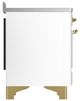 Ilve® Majestic III 48" White Pro Style Induction Range with Solid Door and Brass Trim-3