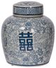A & B Home Blue/White Berit Lidded Jar-0