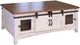 International Furniture Direct Pueblo White Cocktail Table with Medium Brown Top-0