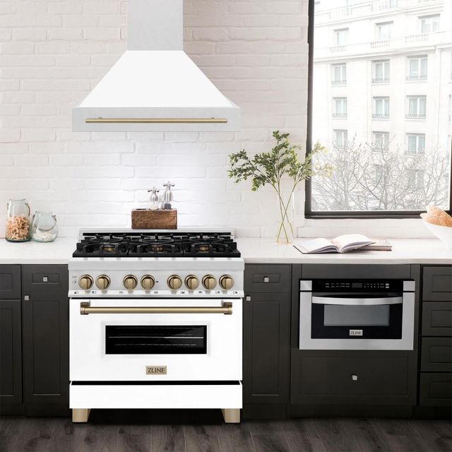 ZLINE Autograph Edition 36" White Matte Wall Mounted Range Hood-1