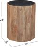 Basset Mirror Adrienne Natural End Table with Dark Brown Top-2
