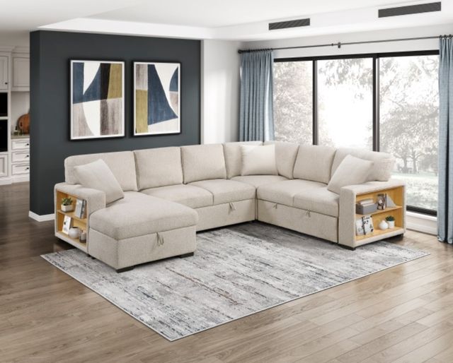 Homelegance® Pompano 4-Piece Beige Left-Arm Facing Sectional and Chaise-1