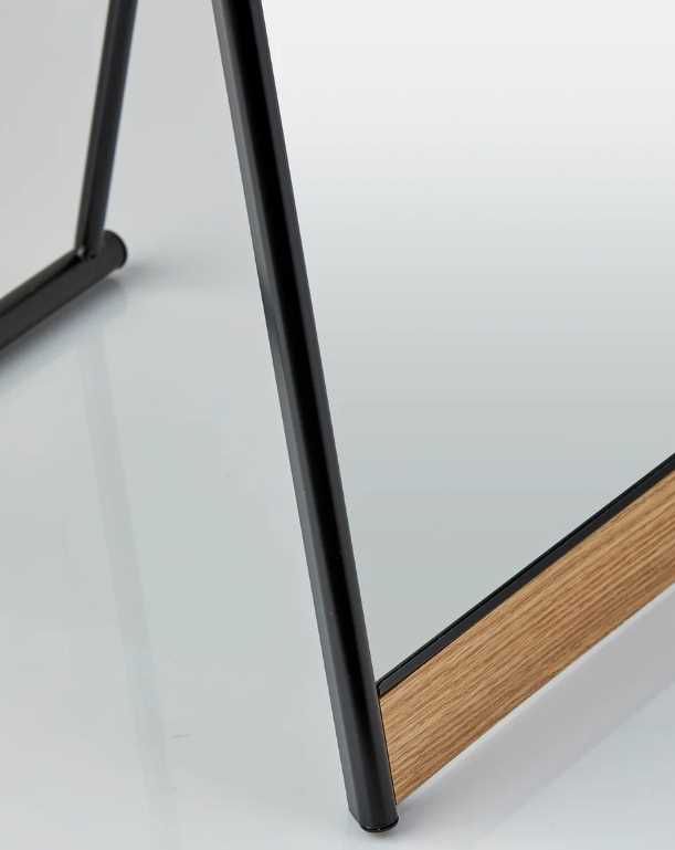 Adesso® Albert Black Floor Mirror with Natural Paper-1