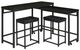 Coaster® Hawes 4-Piece Dark Charcoal Multipurpose Counter Height Dining Set-1