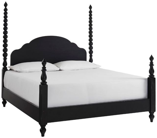 aspenhome® Caroline Soft Black Queen Poster Bed-1