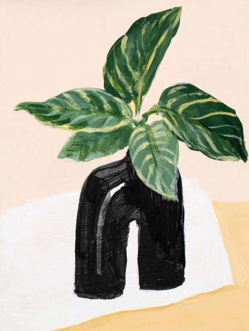 Classy Art Little Plants in Black Vase II by Lanie Loreth Wall Art-0