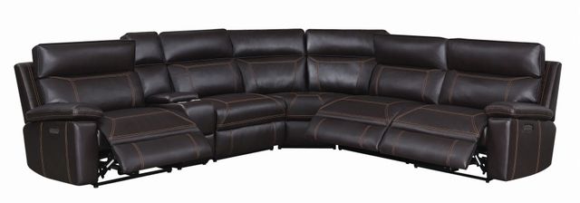Coaster® Albany 6-Piece Brown Power Headrest Sectional-0