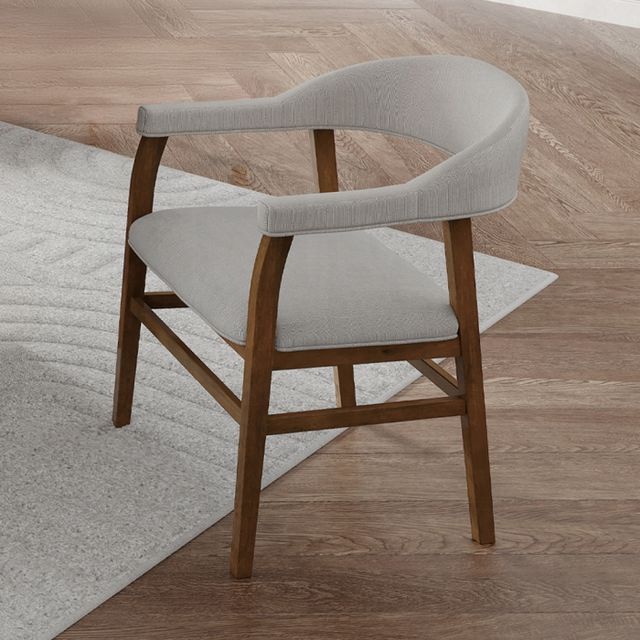 ACME Furniture Darcy 2-Piece Gray/Dark Walnut Upholstered Dining Side Chair Set-1